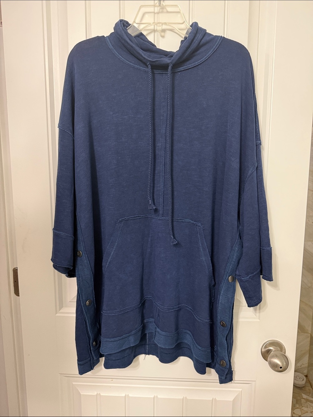 FP Movement by Free People Indigo Blue Oversized Cowl Neck Sweatshirt